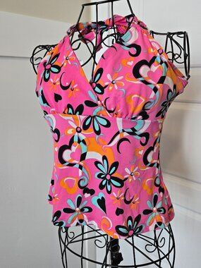 No Boundaries Retro Floral Halter Top (NWT)